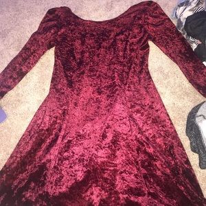 maroon velvet dress